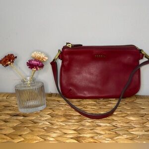 Fossil Red Leather Purse
